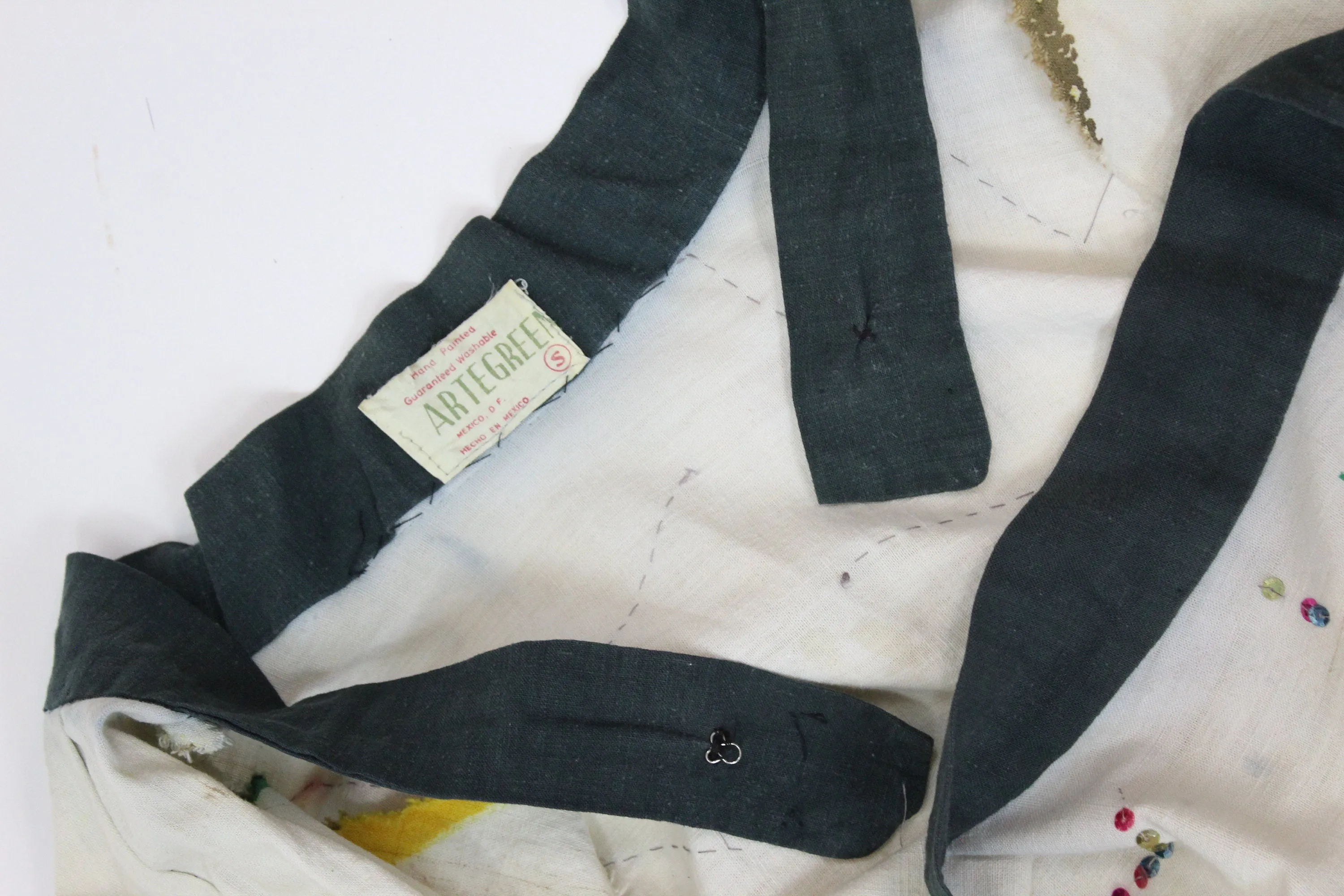 1950s MEXICAN NOVELTY sequin painted skirt medium | new spring summer