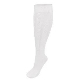 3-Pack Girls White Premium Cable Knee-Hi Socks