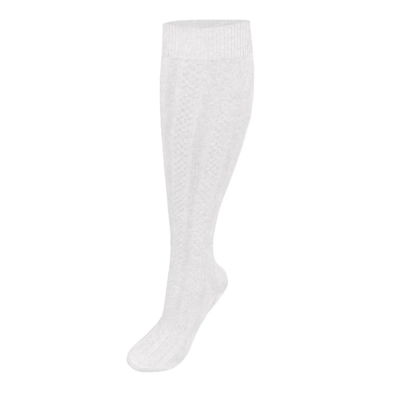 3-Pack Girls White Premium Cable Knee-Hi Socks