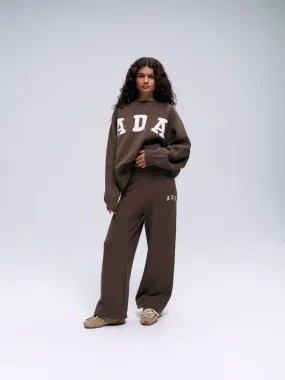 ADA Knit Straight Leg Sweatpants - Dark Cocoa Brown/Cream
