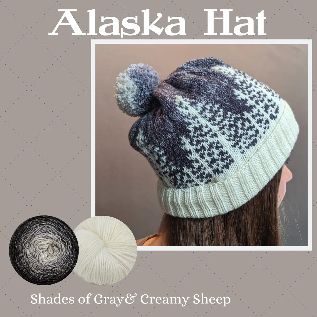 Alaska Hat Yarn Pack, pattern not included, ready to ship