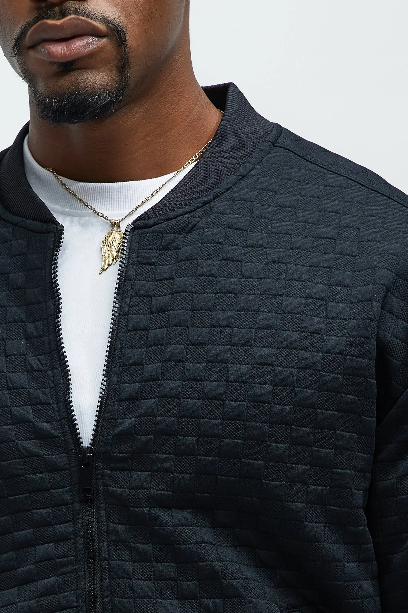 Amigo Textured Bomber Jacket - Black