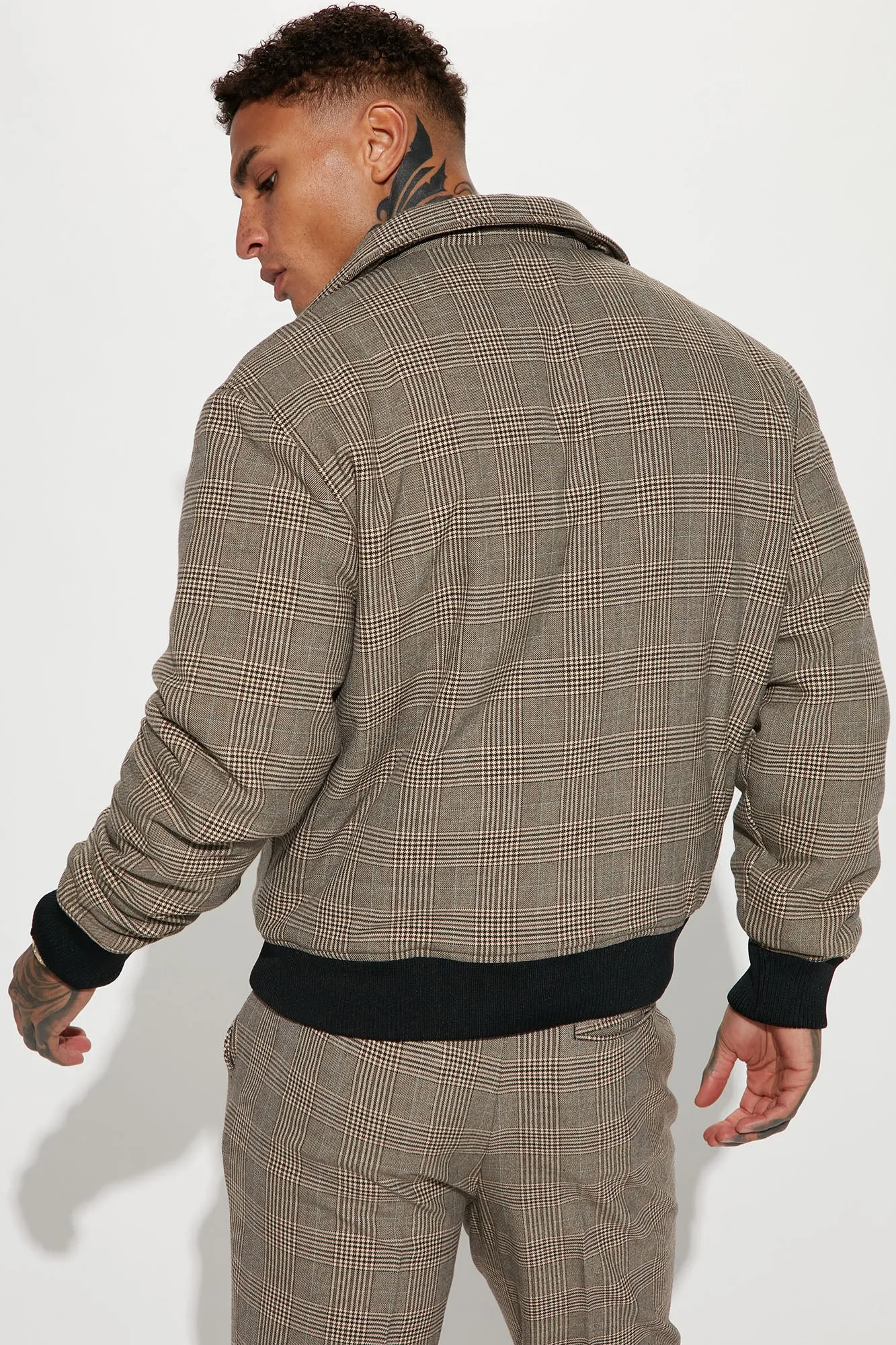 Anderson Plaid Bomber Jacket - Camel/combo