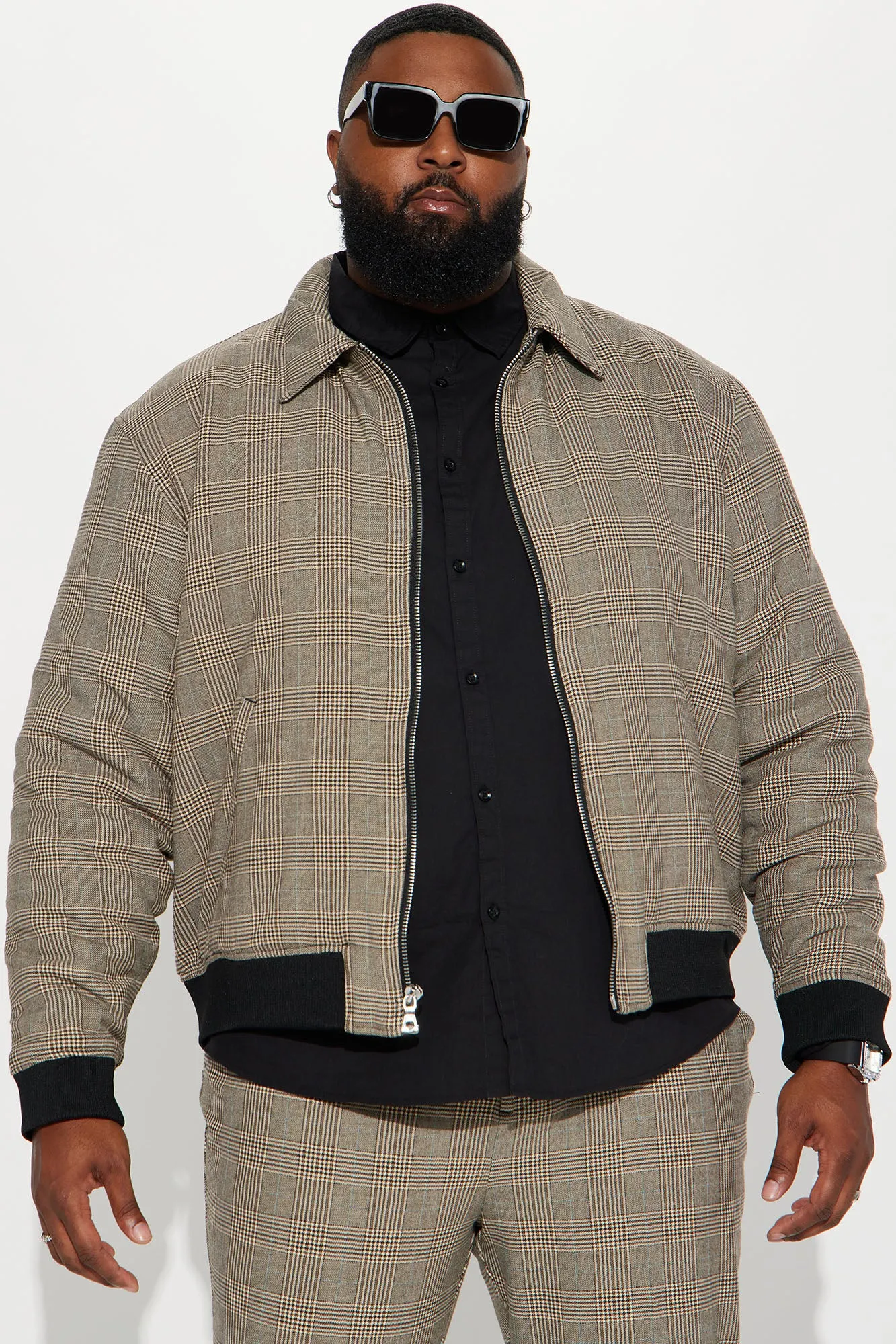 Anderson Plaid Bomber Jacket - Camel/combo