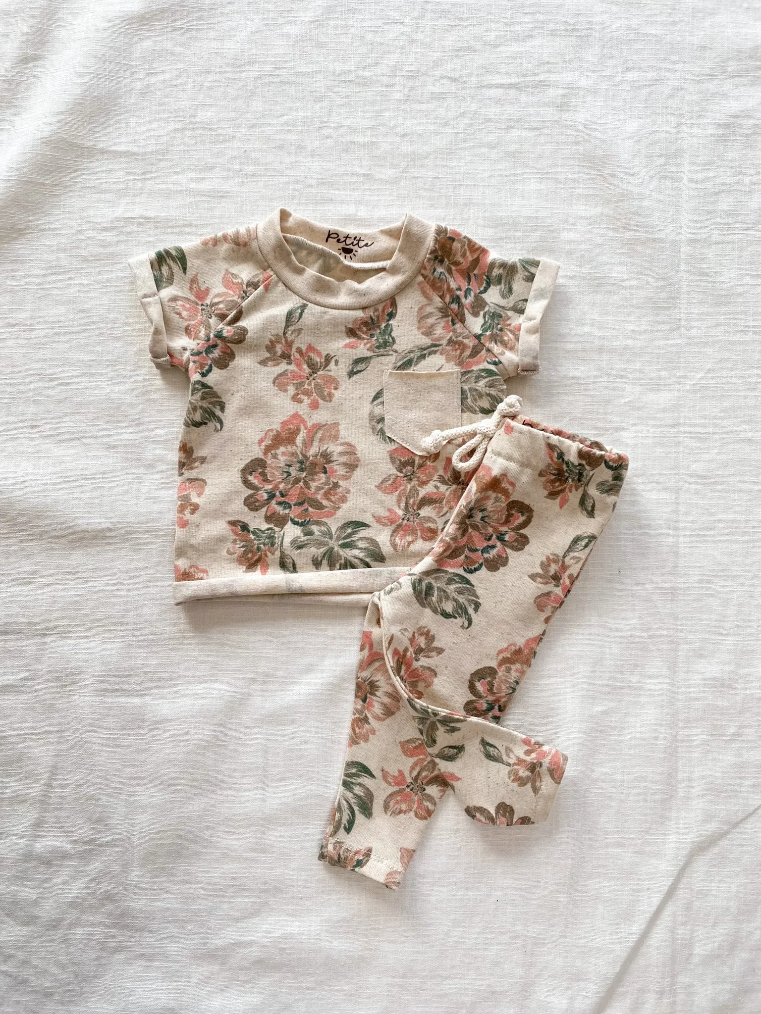 Baby leggings / linen floral