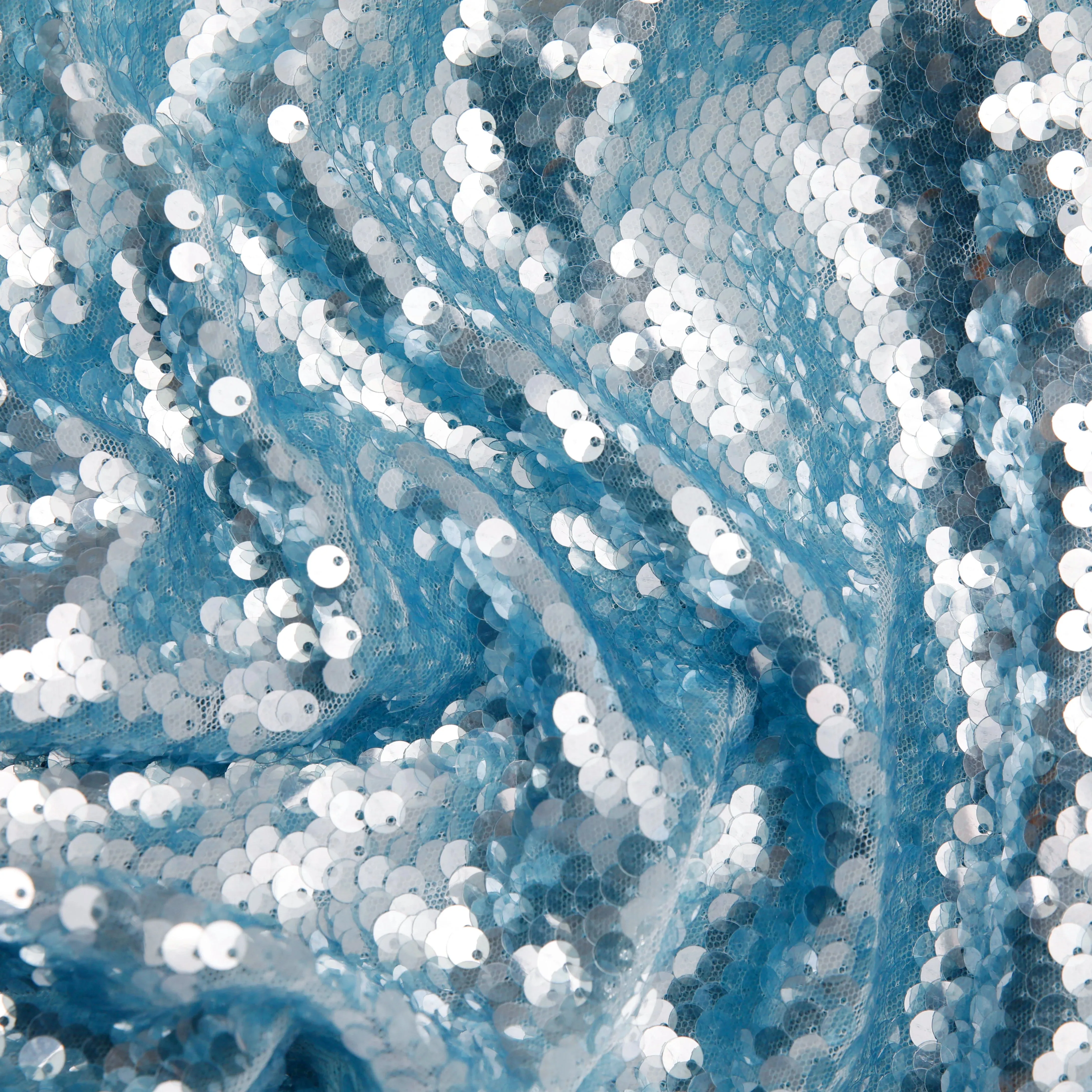 Blue Sequin V-Neck Maxi Dress