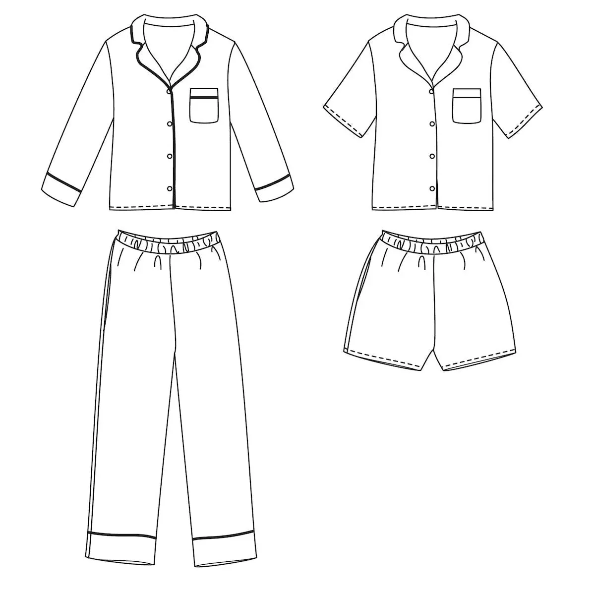 BUDAPEST Pajamas Sewing Pattern - Kids 3/12Y - Ikatee