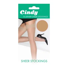 Cindy Plain Knit 15 Denier Sheer Stockings 100% Nylon