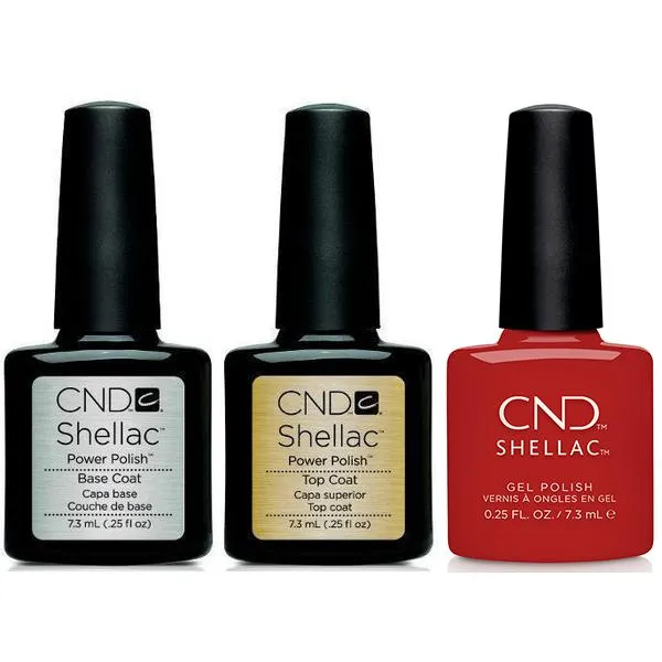 CND - Shellac Combo - Base, Top & Company Red