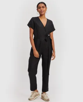 Cropped Wrap Jumpsuit