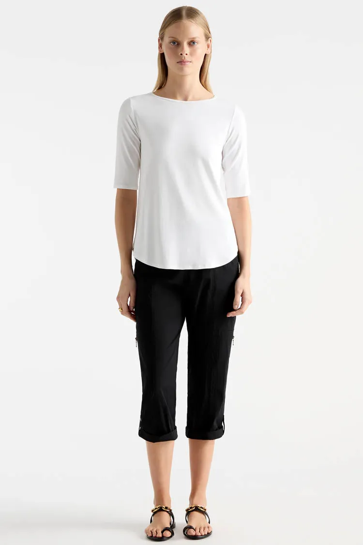 Cropped Zip Cargo in Black