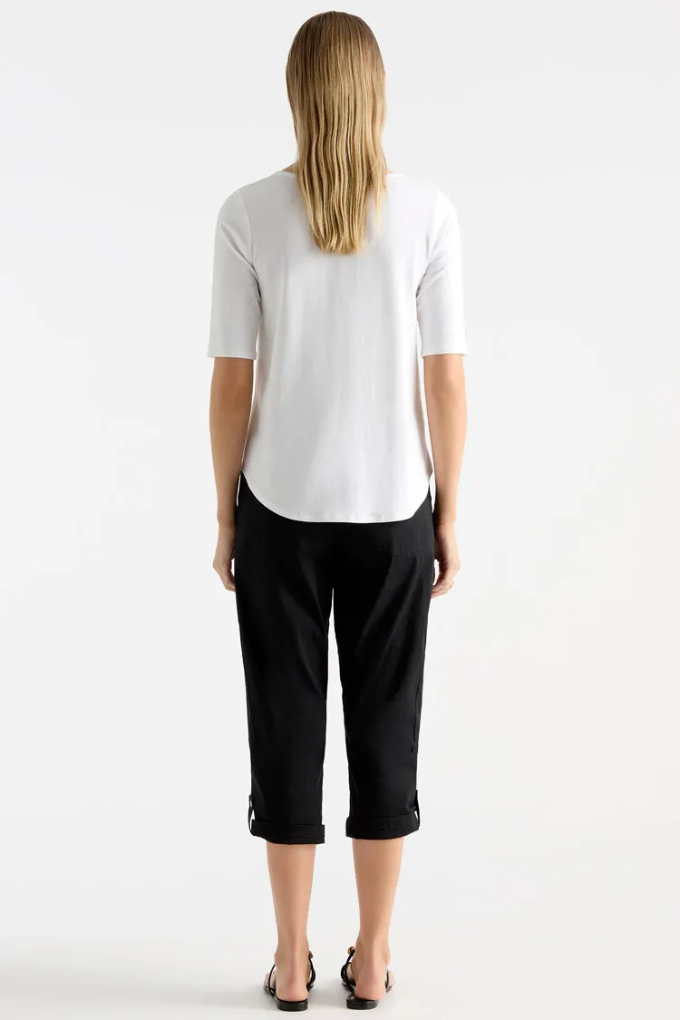 Cropped Zip Cargo in Black