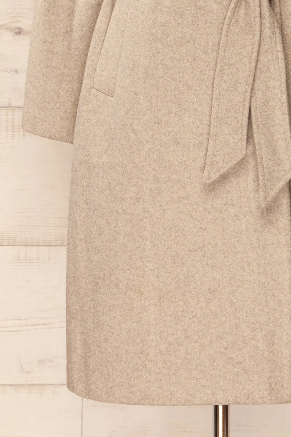 Dhome Taupe | Felt Trench Coat w/ Belt