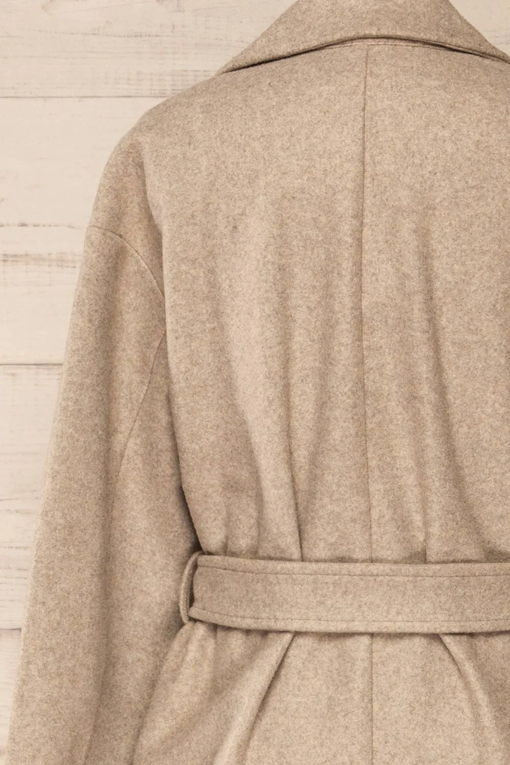Dhome Taupe | Felt Trench Coat w/ Belt