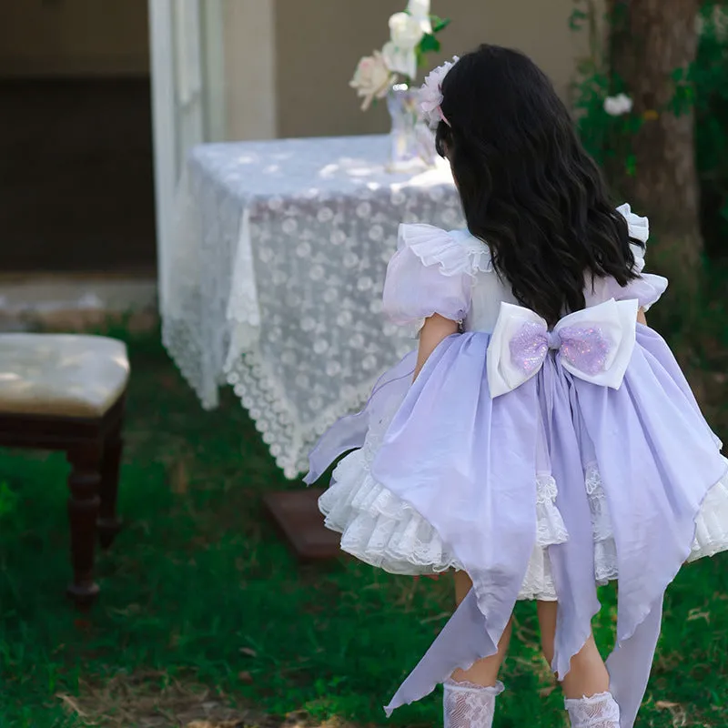 DUNNMALL  Branch Buds  Summer New Lolita Children's Clothing Girls FARCENT Princess Dress Children Puff Sleeve Tulle Tutu Skirt