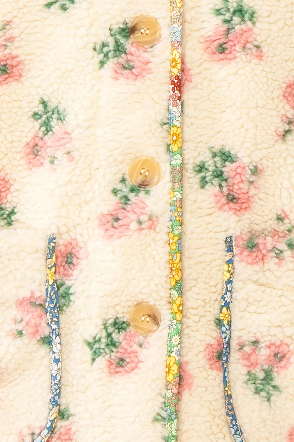 Florine | Floral Button-Up Teddy Coat