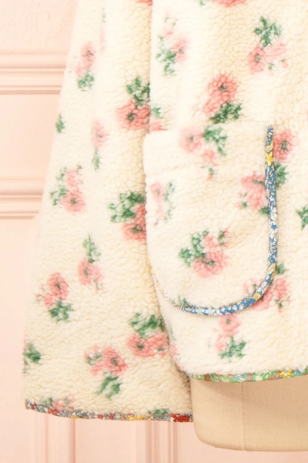 Florine | Floral Button-Up Teddy Coat