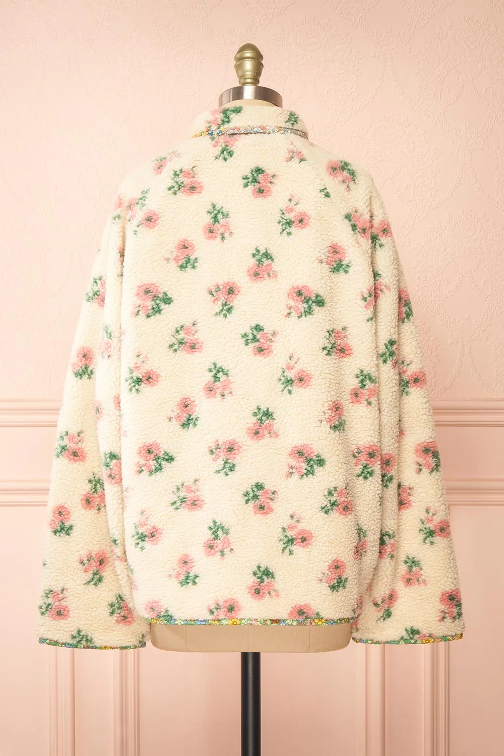Florine | Floral Button-Up Teddy Coat