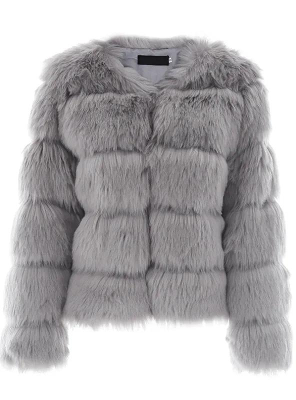 Fluffy Faux Fur Coat Women Short Furry Fake Fur