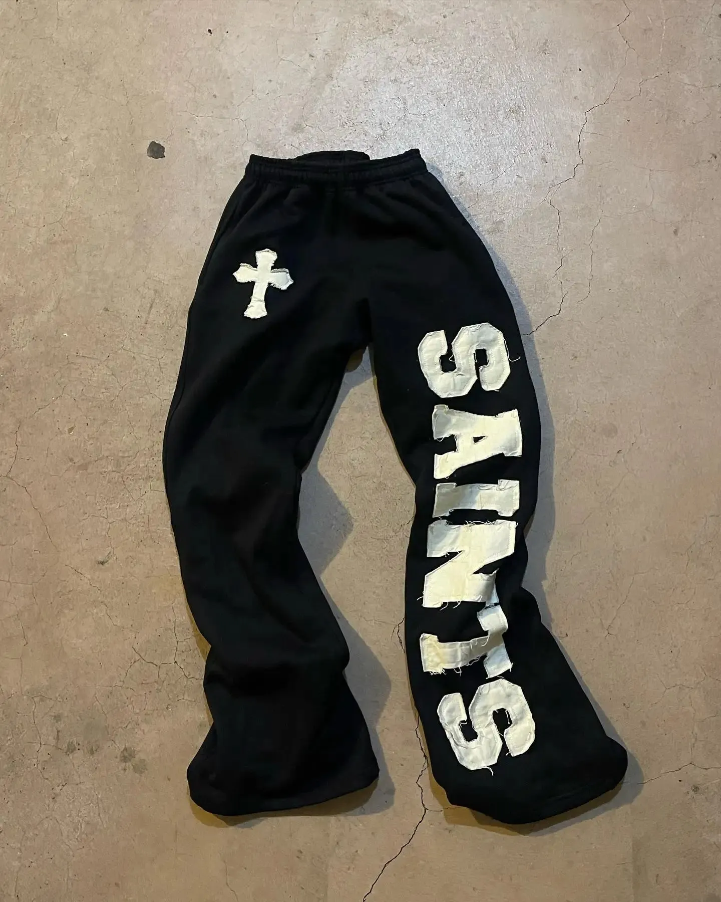 Flytonntore-Streetwear Men Outfits Tomboy Fits -Men Fall Outfits Outwear Streetwear y2k 90s Fashion Y2K New American Retro Style Sports Pants LetterEmbroidery Loose Knitted Pants Women Cross Trend Brand Casual Wide Leg Pants Men