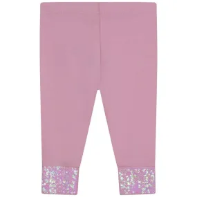 Girl Pink Glitter Leggings