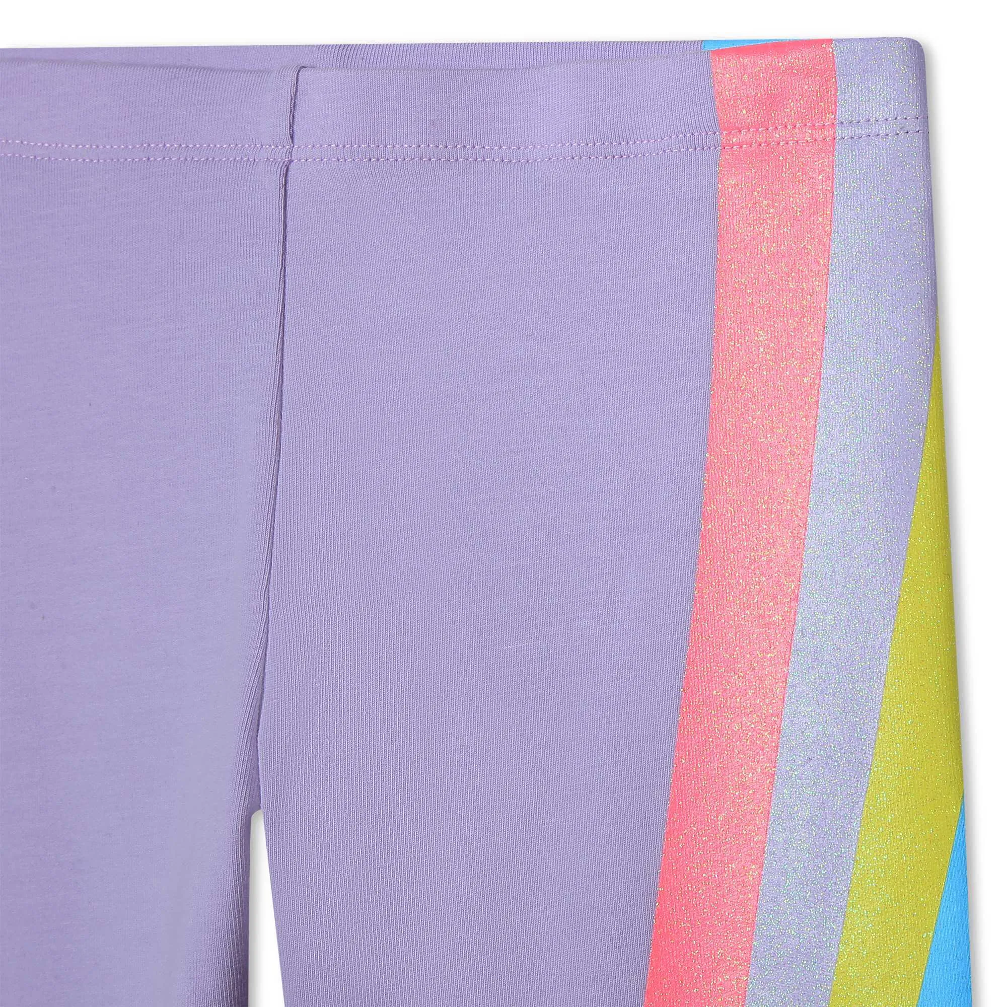 Girls Lilac Multi Stripe Leggings