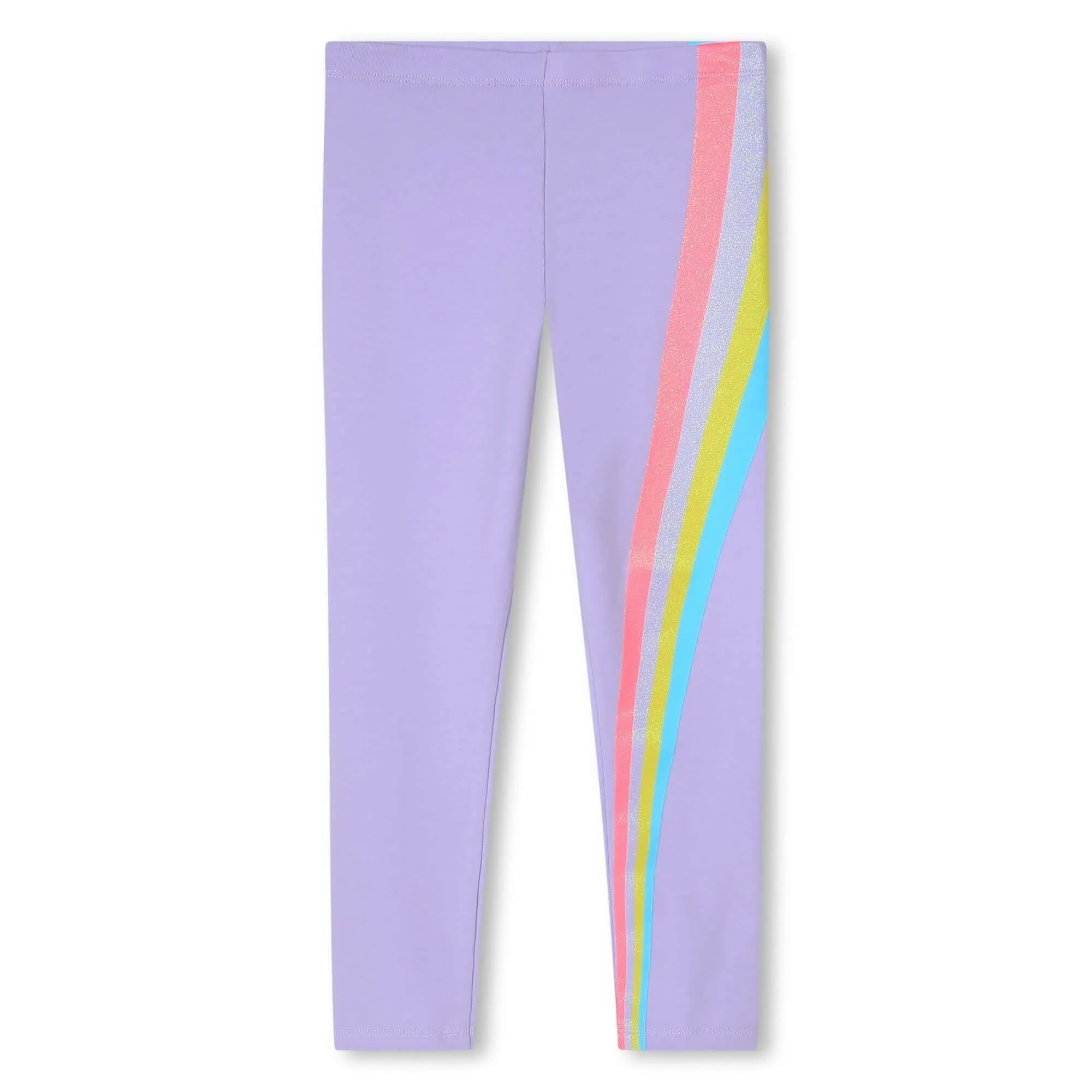 Girls Lilac Multi Stripe Leggings