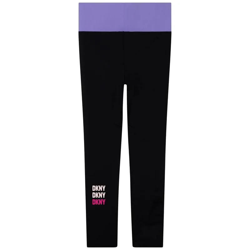 Girls Pink Logo Leggings