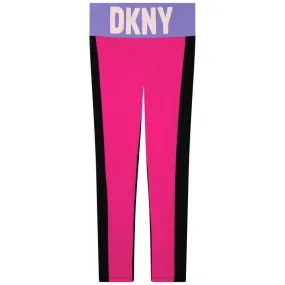 Girls Pink Logo Leggings