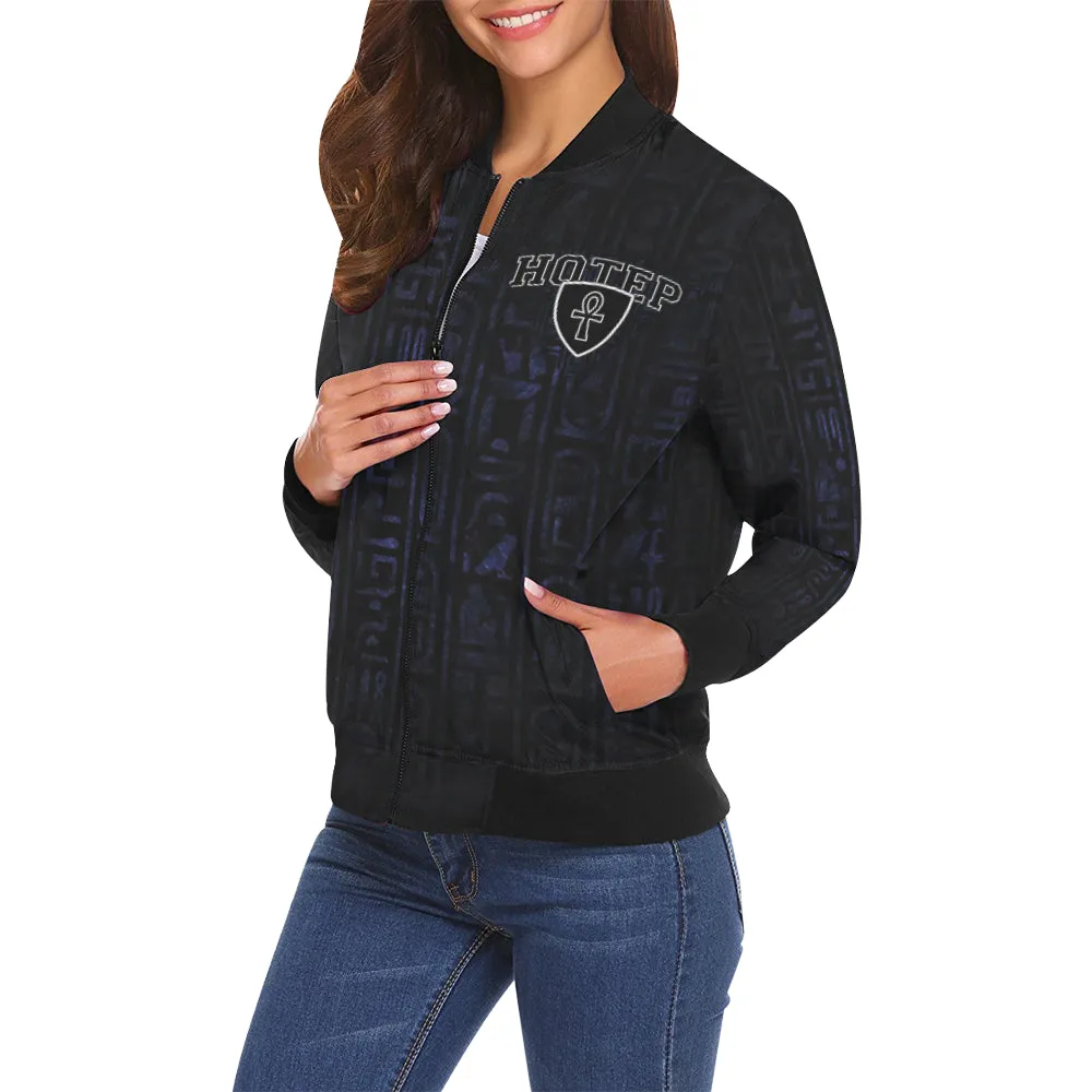 HOTEP ANKH All Over Print Bomber Jacket for Women