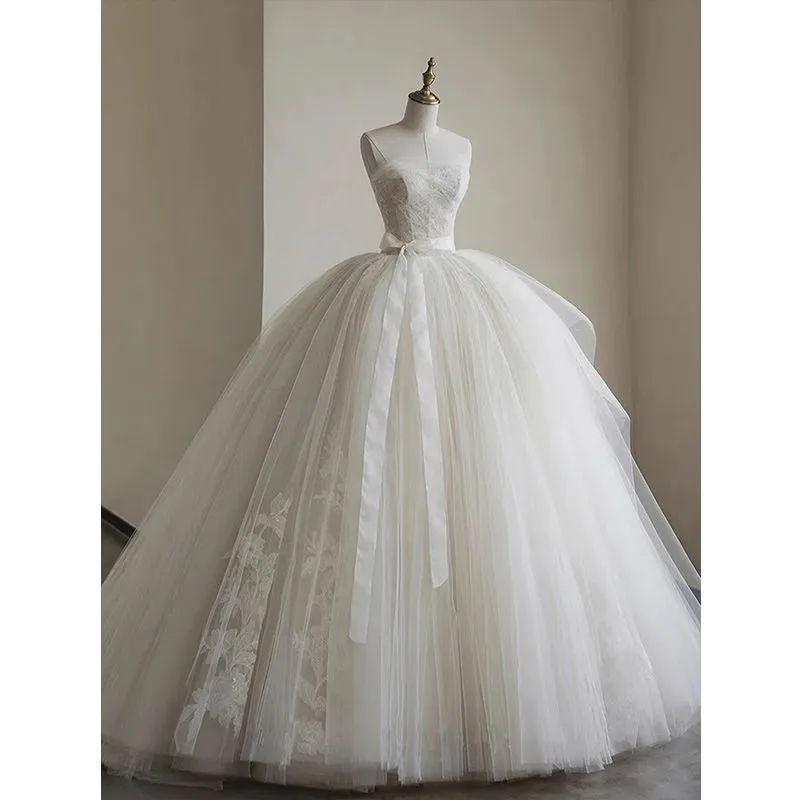 IKEARLAX  Fishtail Wedding Dress Tube Top  Light  New Bride Main Yarn Elegant Socialite Retro Fairy Small Tail Texture Hot