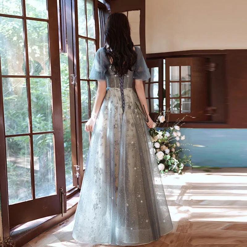 IKERRLAX Banquet Evening Dress  New Art Exam Vocal Music Starry Skirt Small Female 18 Th Birthday Adult Dress