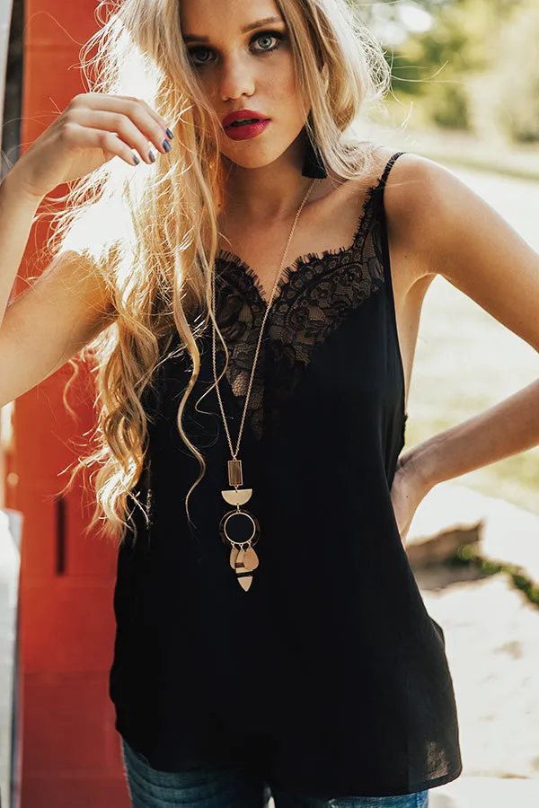 Insta-Worthy Satin Tank in Black