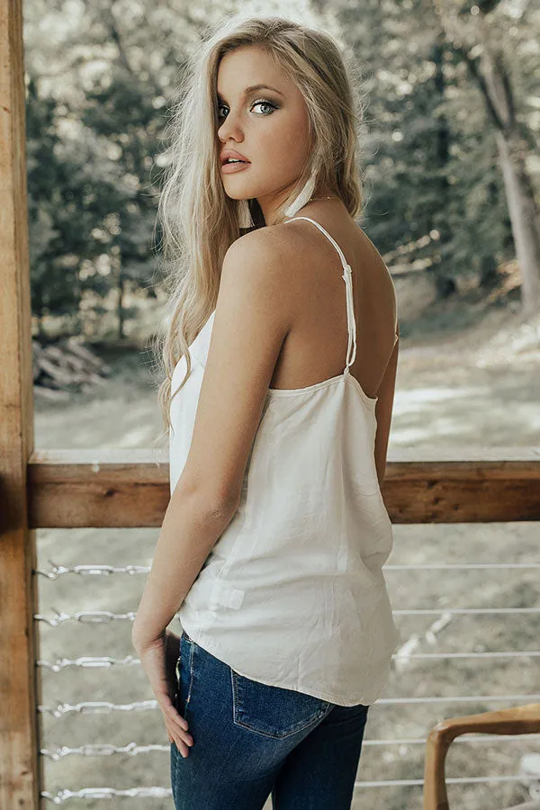 Insta-Worthy Satin Tank in Cream