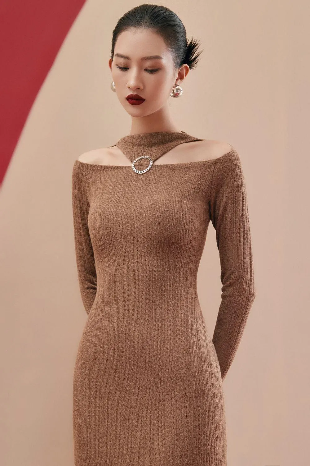 Janis Sheath Boat Neck Cotton Jersey Dress