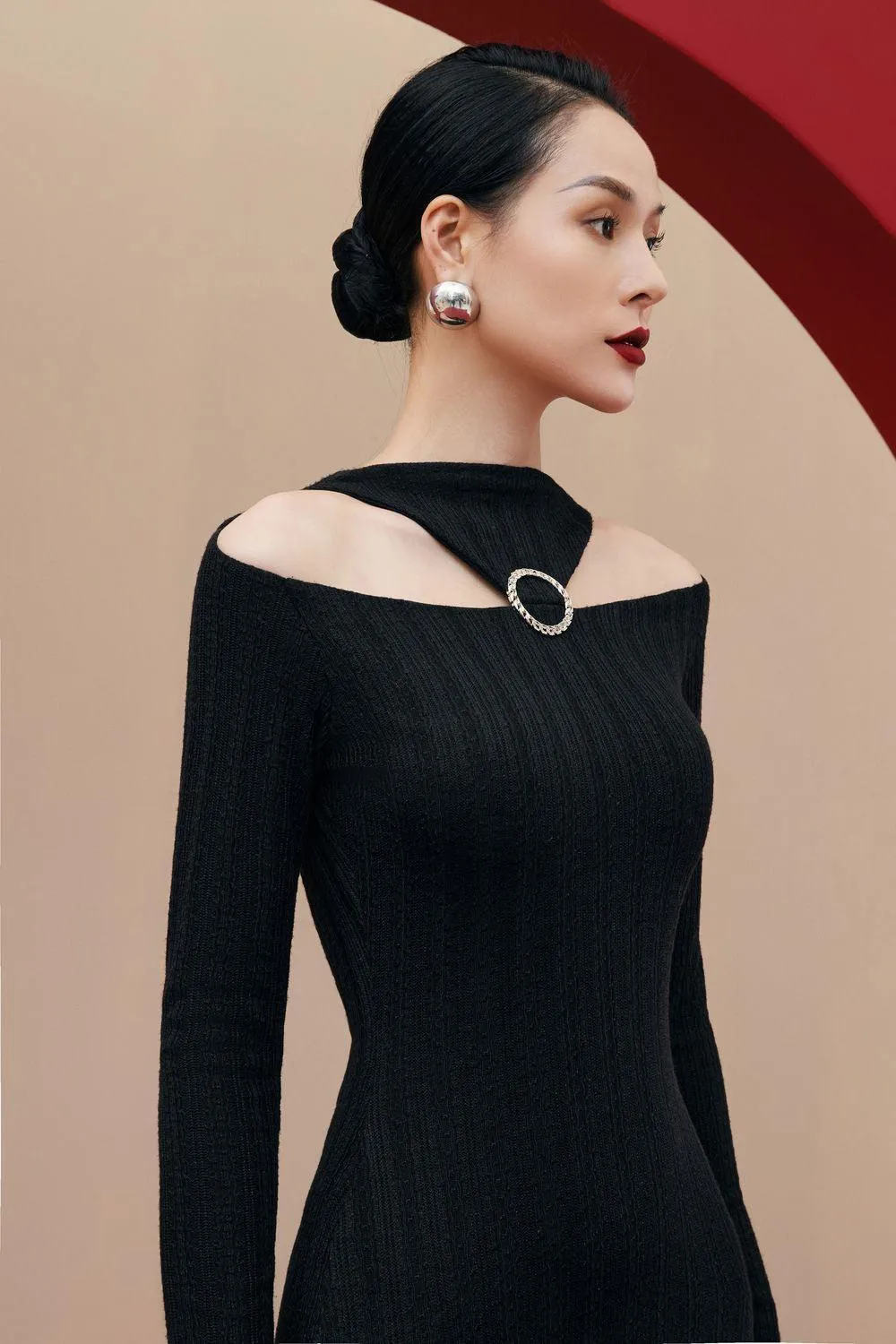 Janis Sheath Boat Neck Cotton Jersey Dress