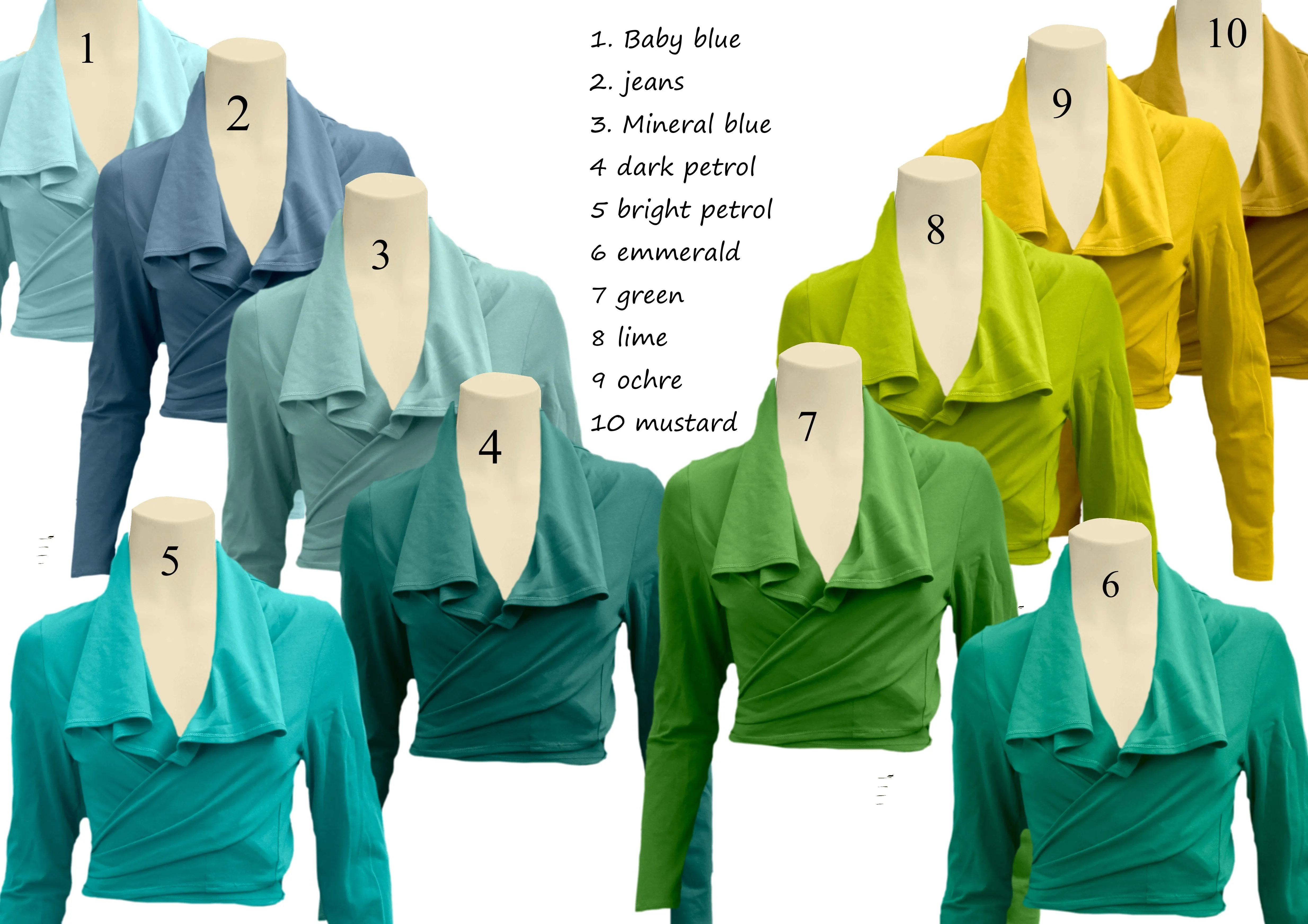 knoopvest  biologische katoen (A) / organic cotton wrap cardigan
