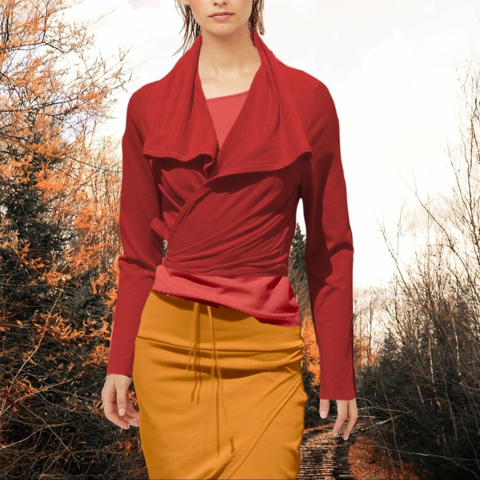 knoopvest  biologische katoen (A) / organic cotton wrap cardigan