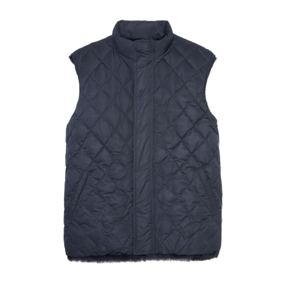 Mens Sheared Mink Lined Puffer Vest