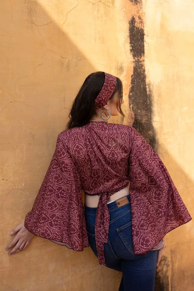 Phoenix Bell Sleeve Wrap Top - Jimmy Purple