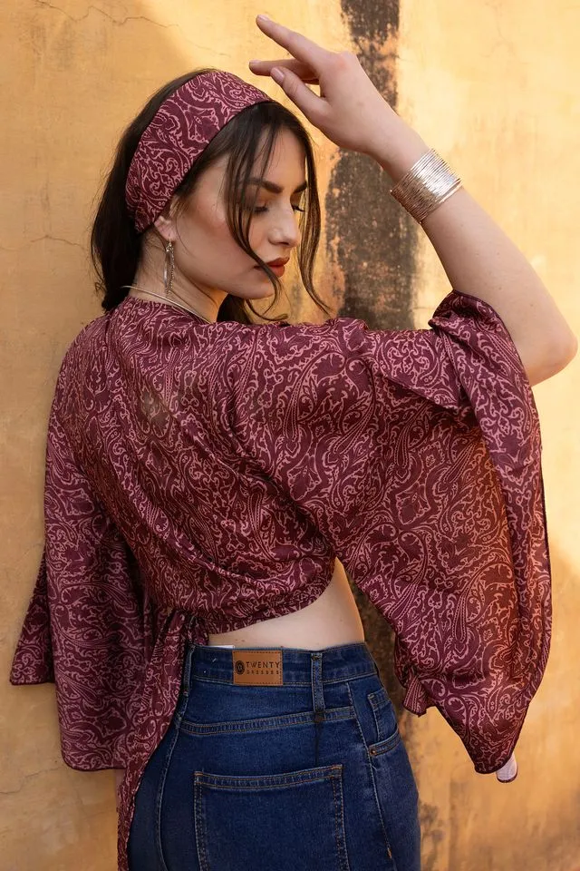 Phoenix Bell Sleeve Wrap Top - Jimmy Purple