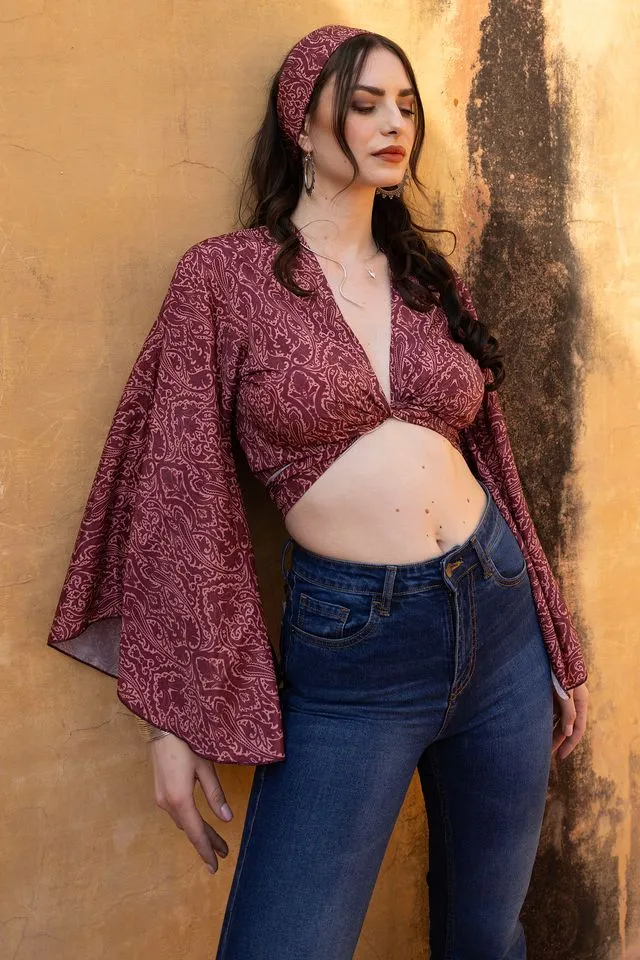 Phoenix Bell Sleeve Wrap Top - Jimmy Purple