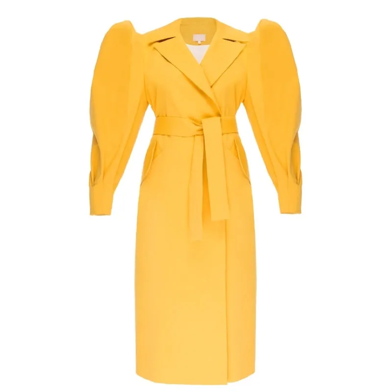 Puff Sleeve Trench Coat