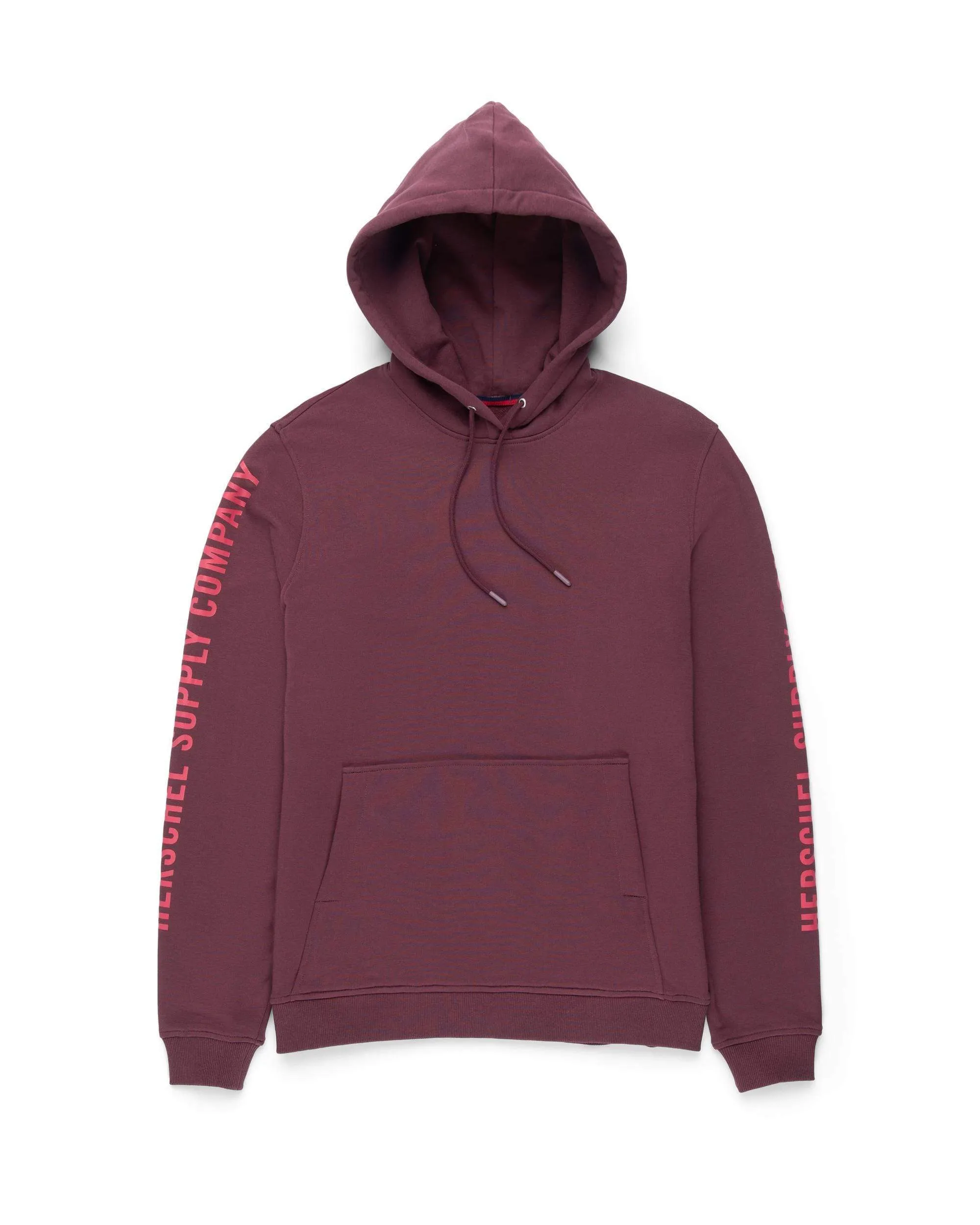 Pullover Hoodie Sleeve Print Plum/Mineral Red