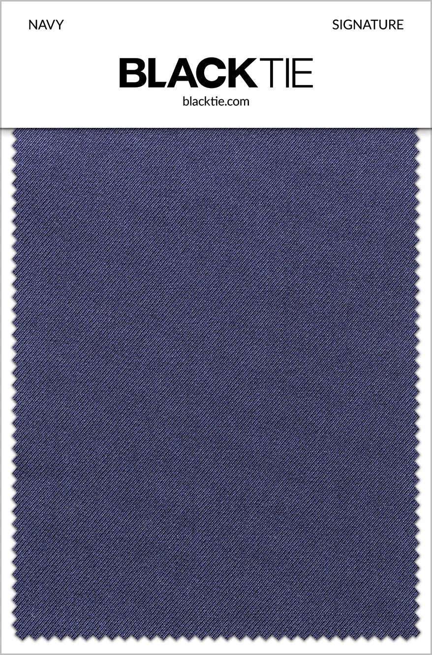 "Monte" Navy Plain Front Pants