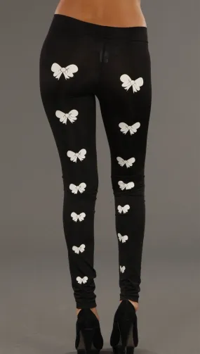 Sauce Black Bow Decal Leggings
