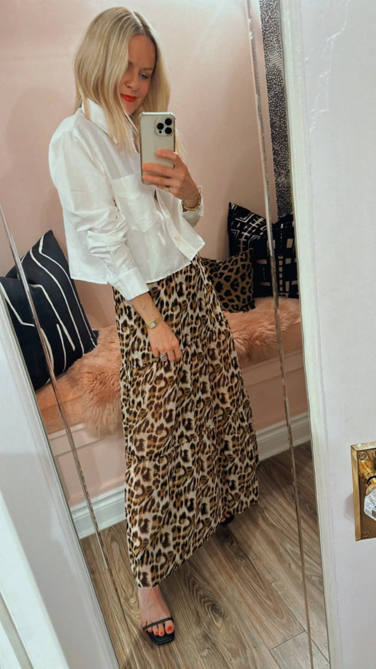 Silk Chiffon Ruffle Maxi Skirt