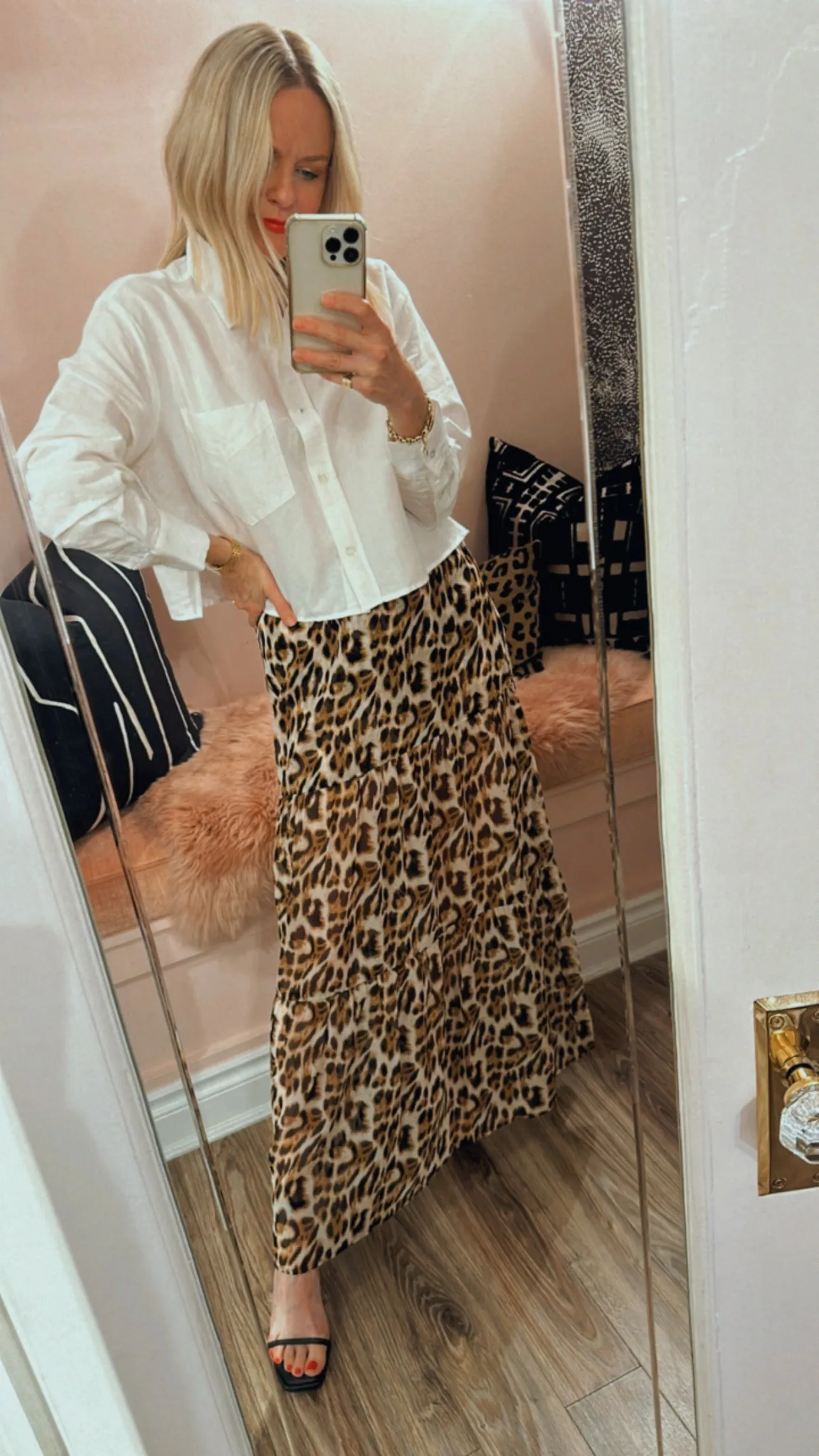 Silk Chiffon Ruffle Maxi Skirt