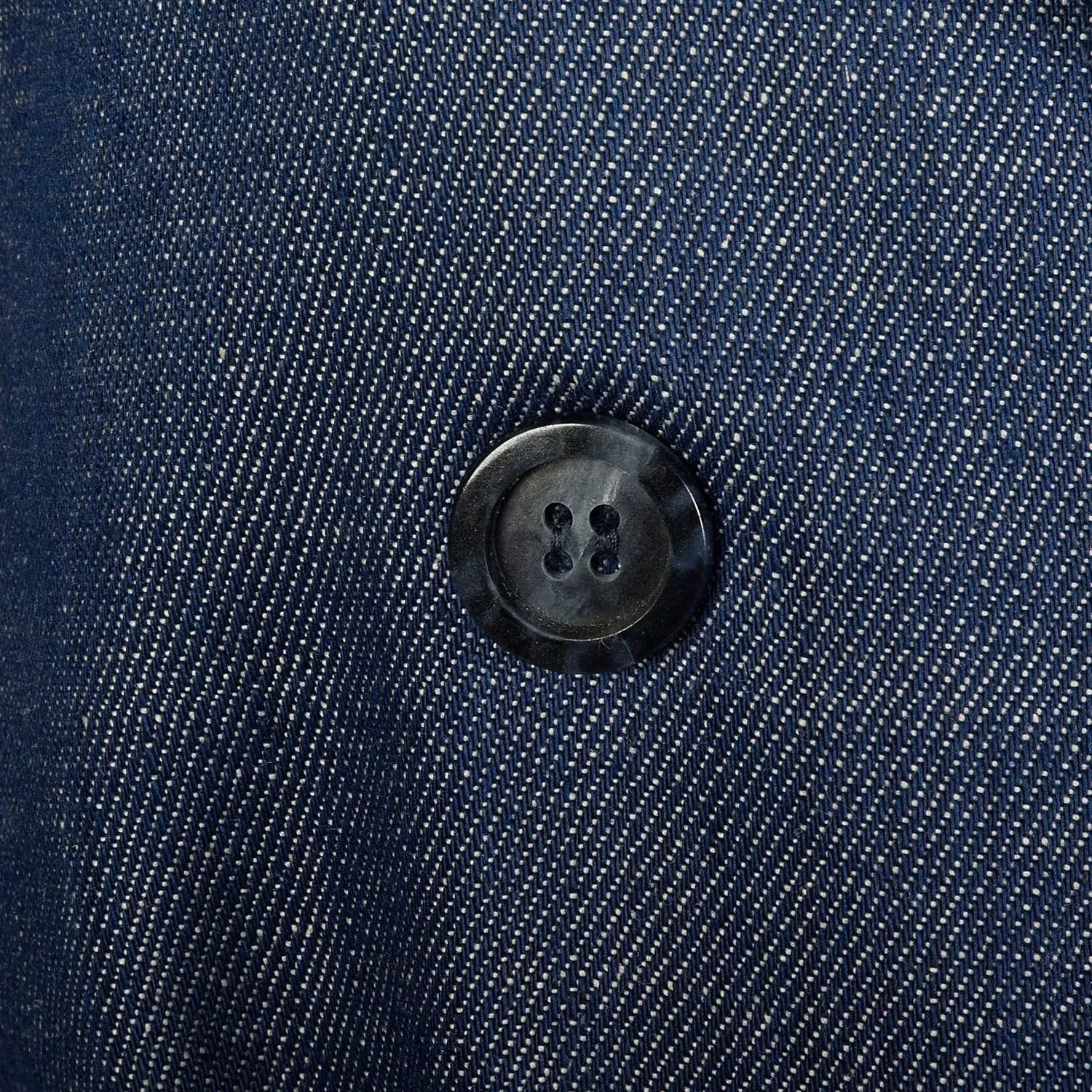 Small 1970s Denim Trench Coat  Double Breasted Knee Length Jean Jacket