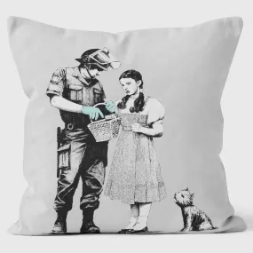 Stop n Search  - Banksy Inspired - Graffiti Art  Cushion